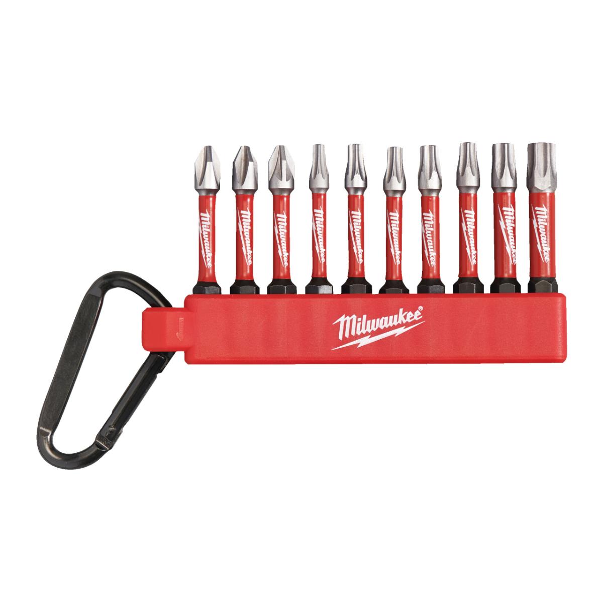 Milwaukee Shockwave Bit-Set mit Karabiner 10-teilig