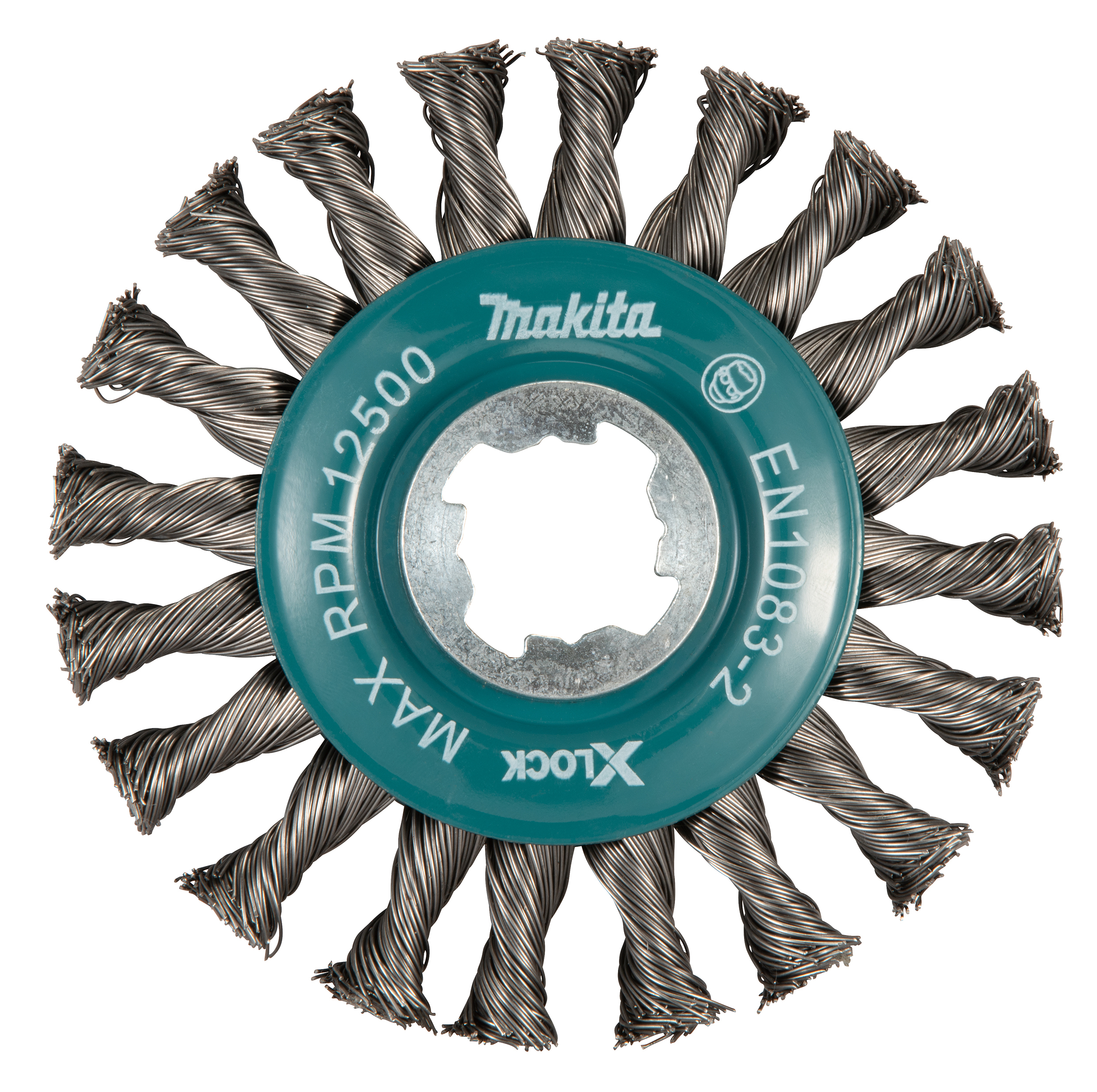 Makita Rundbürste, 115 mm - gezopft - verzinkter Stahl - X-LOCK - D-73405