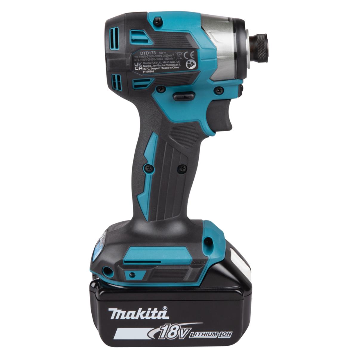 Makita Akku-Schlagschrauber LXT 18V 1/4 Zoll - 180 Nm - 0-3.800 U/min - DTD173RTJ