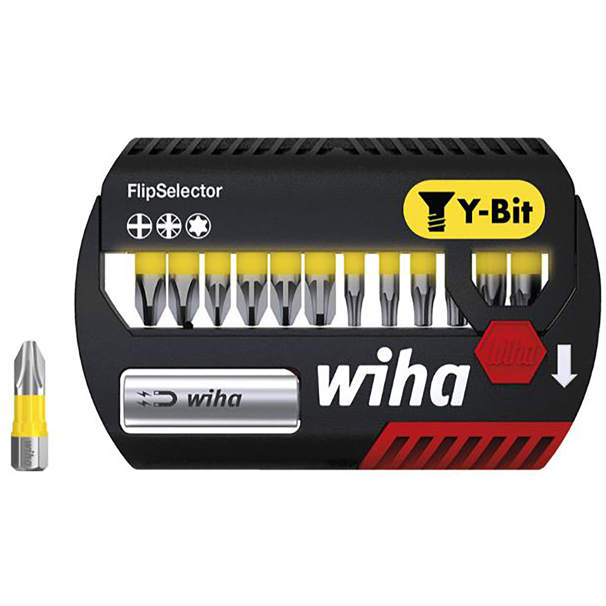 Wiha Bit Set FlipSelector Y-Bit 25 mm Phillips, Pozidriv, TORX 13-teiliges Set 1/4 zoll C6,3
