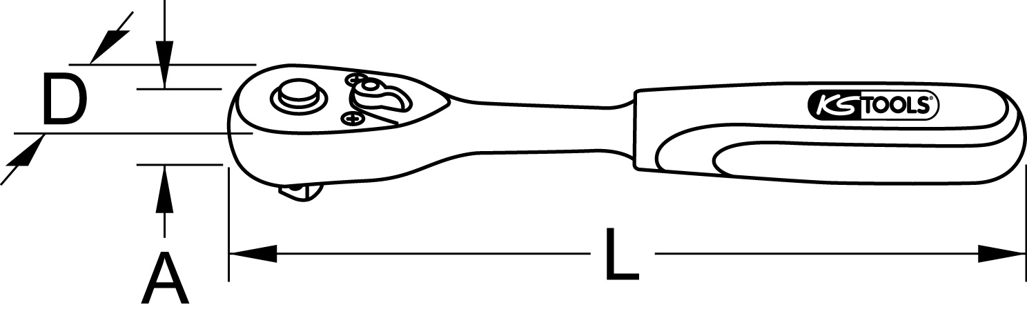 KS Tools 1/2" SlimPOWER Umschaltknarre,72 Zahn