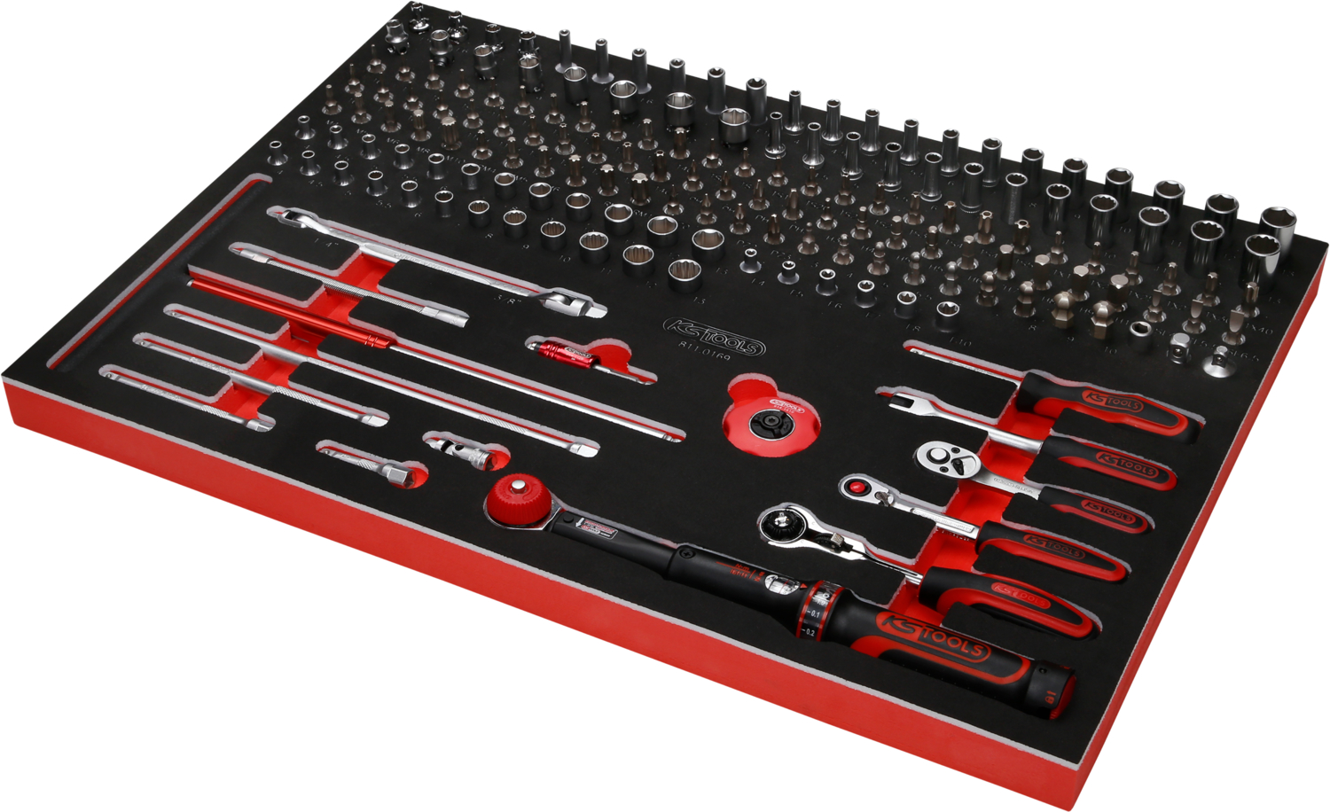 KS Tools 1-4'' Steckschlüssel-Satz in Schaumstoffeinlage, 169-tlg