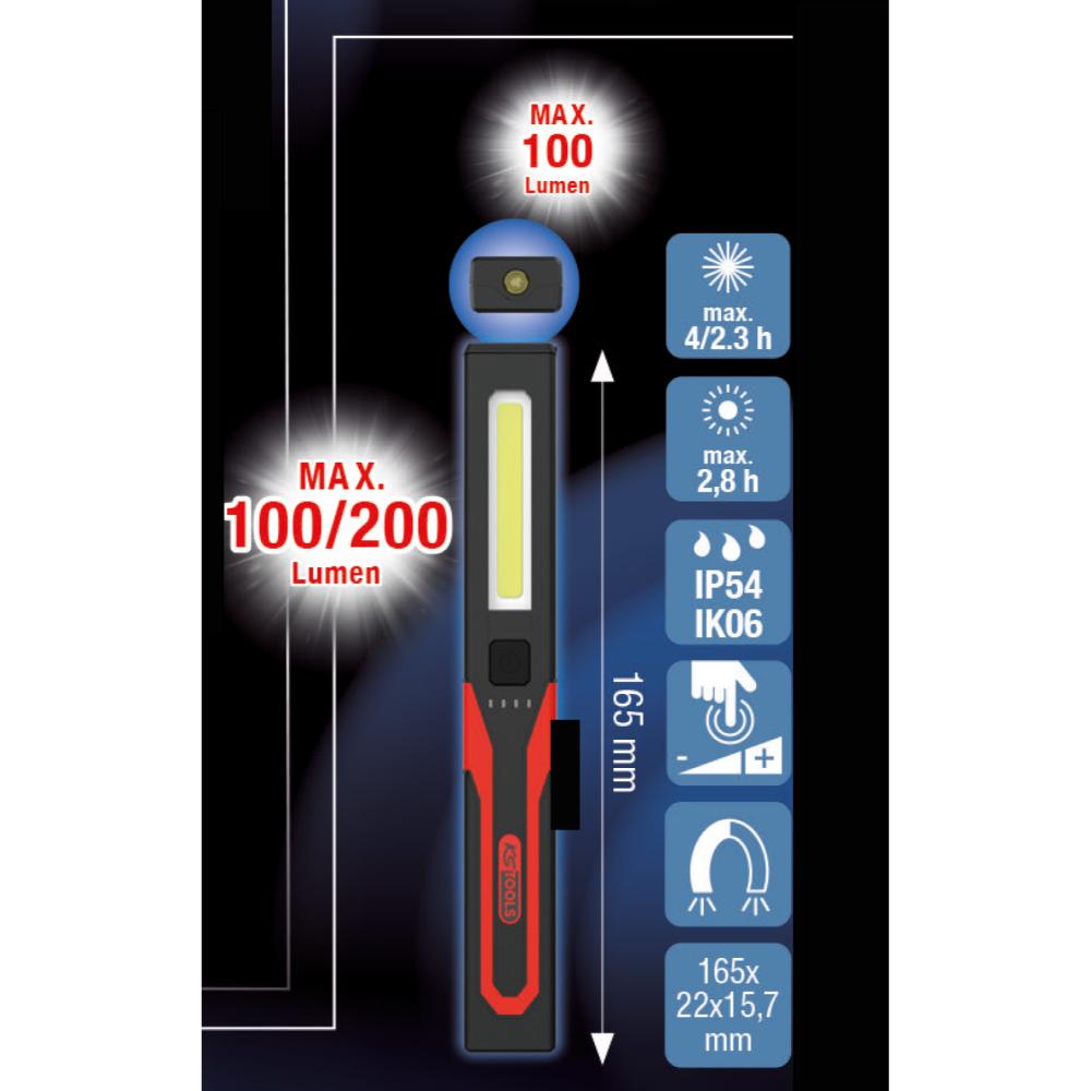 KS Tools eQiUltimateBEAM Inspektionsleuchte 200 Lumen