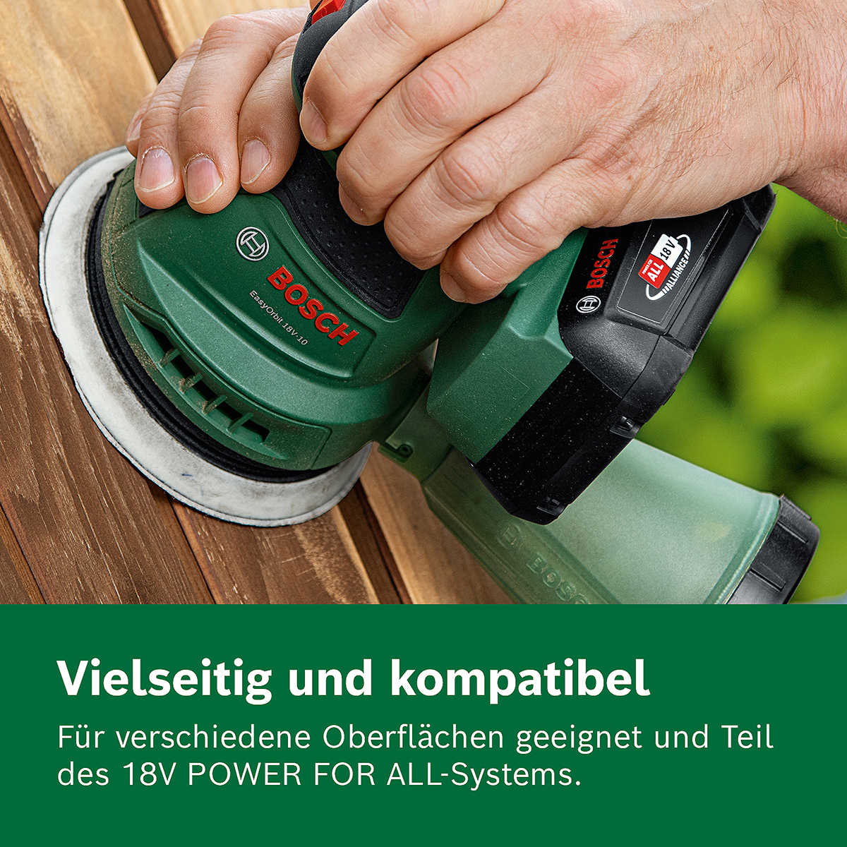 Bosch Akku-Exzenterschleifer EasyOrbit 18V-10, 1 x Akku PBA 18V 2.0Ah