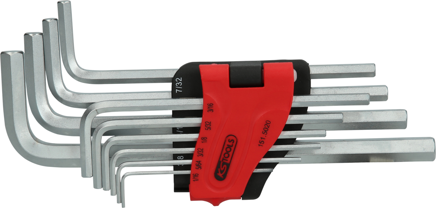KS Tools Innensechskant-Winkelstiftschlüssel-Satz, lang, 10-tlg Zoll