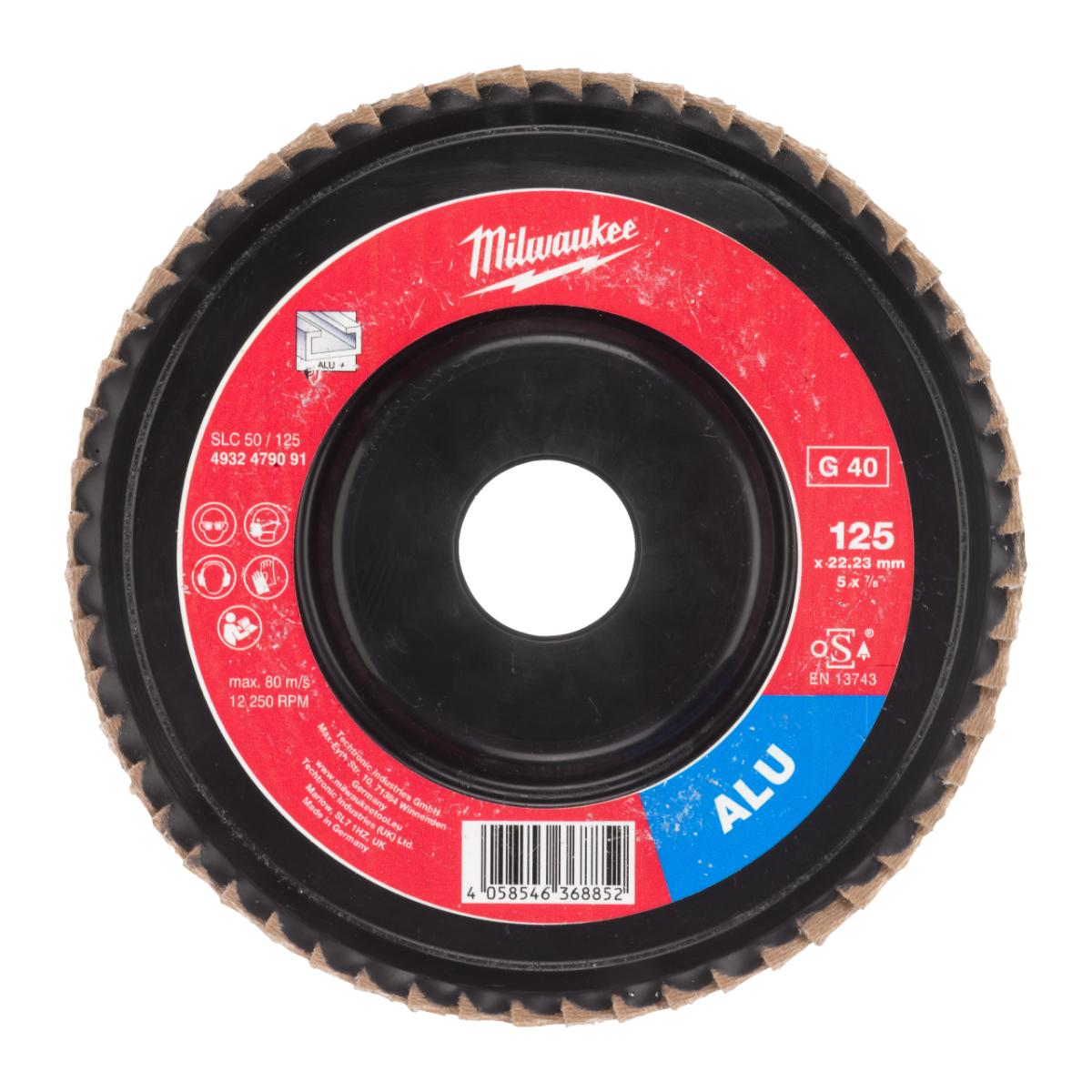 Milwaukee - Fächerschleifscheibe Alu SLC50/125 K40 - 4932479091