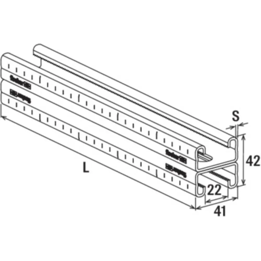 Fischer Montageschiene FUS 21D/2,0 - 3000