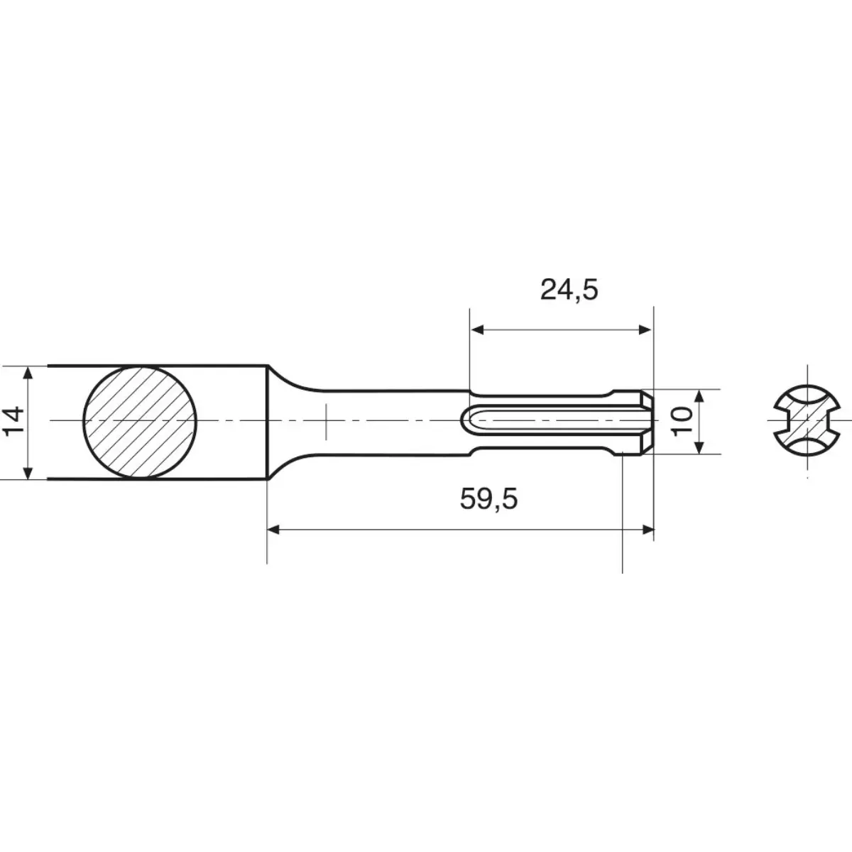 Rennsteig PCS-Spitzmeißel für Elektrohämmer SDS plus, 140 mm