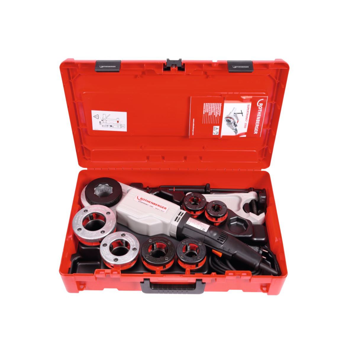 ROTHENBERGER SUPERTRONIC 2000-Set, Gewindeschneidmaschine,BSPT R 1/2"-2", 230V