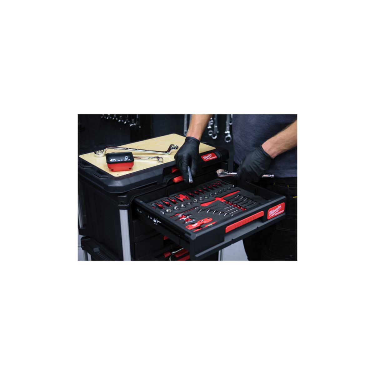 Milwaukee PACKOUT Einlage 3/8" Ratschen- & Steckschlüsseleinsätze & Ringmaulschlüssel, 55-teiliges S