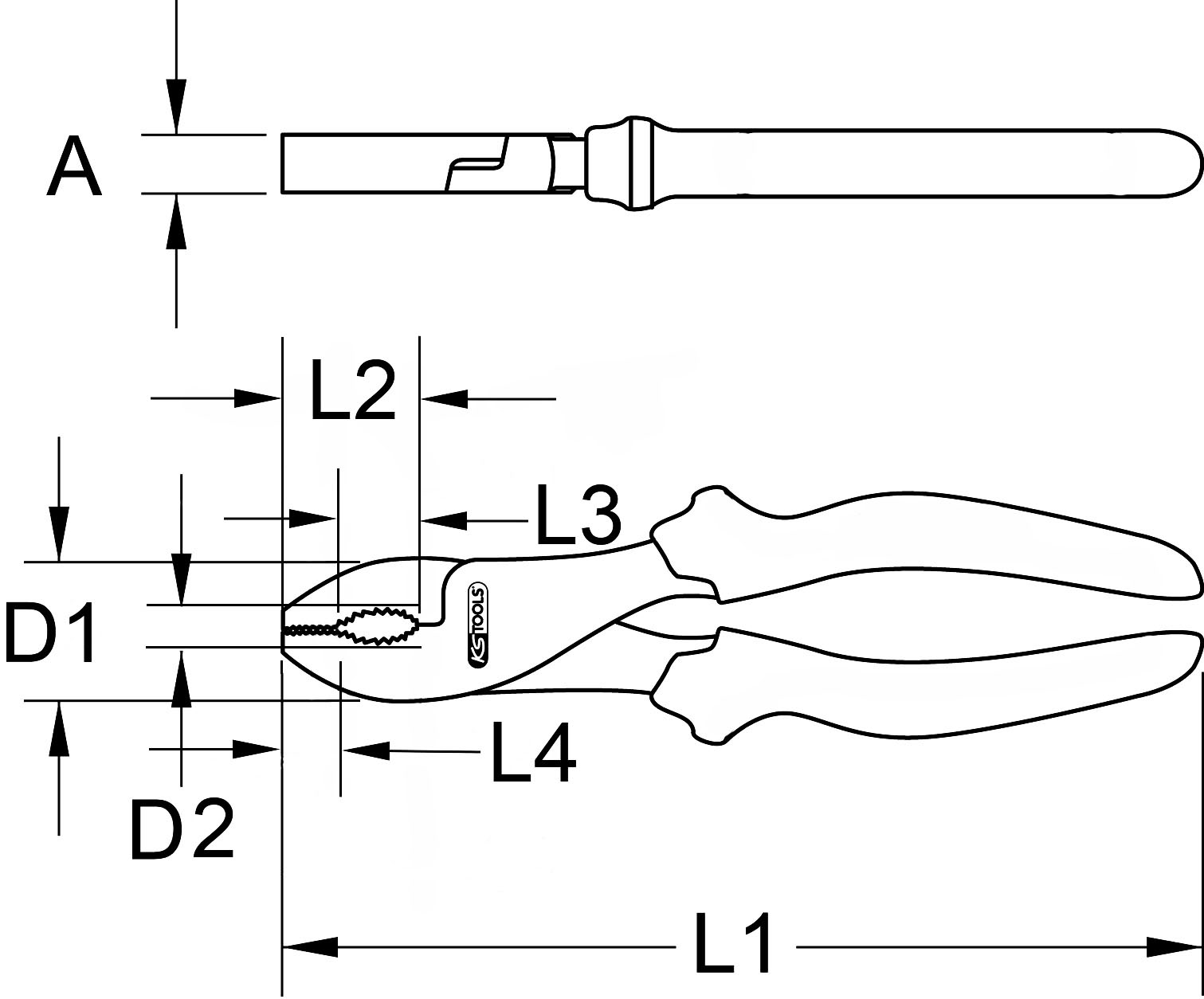 KS Tools BERYLLIUMplus Gasrohrzange 210 mm