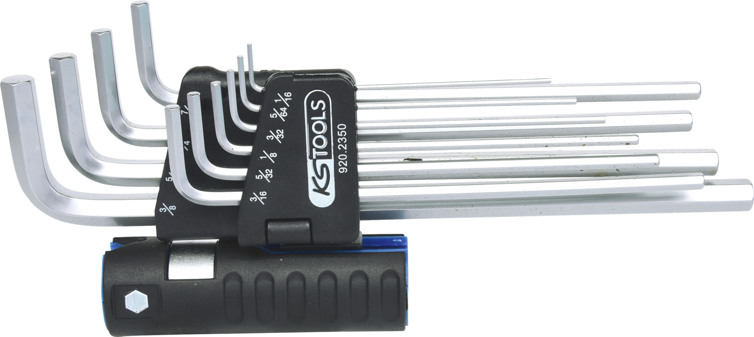 KS Tools 3 in 1 Innen6kant-Winkelstiftschlüssel-Satz,10-tlg XL,Zoll