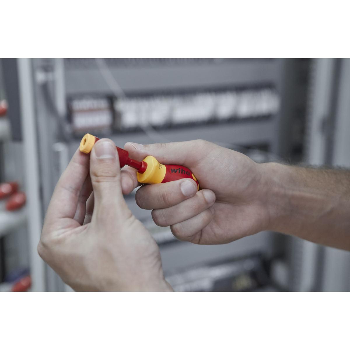 Wiha Schraubendreher mit Bithalter Set slimVario electric Stubby 4-teiliges Set mit slimBits