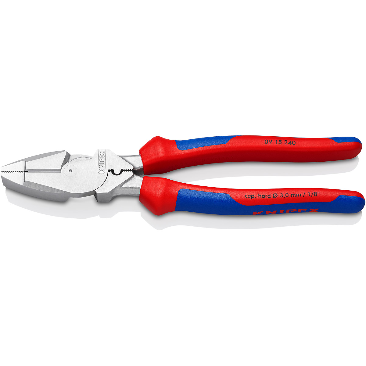 KNIPEX Kraft-Kombizange Lineman's Pliers verchromt mit Kabeleinziehhilfe
