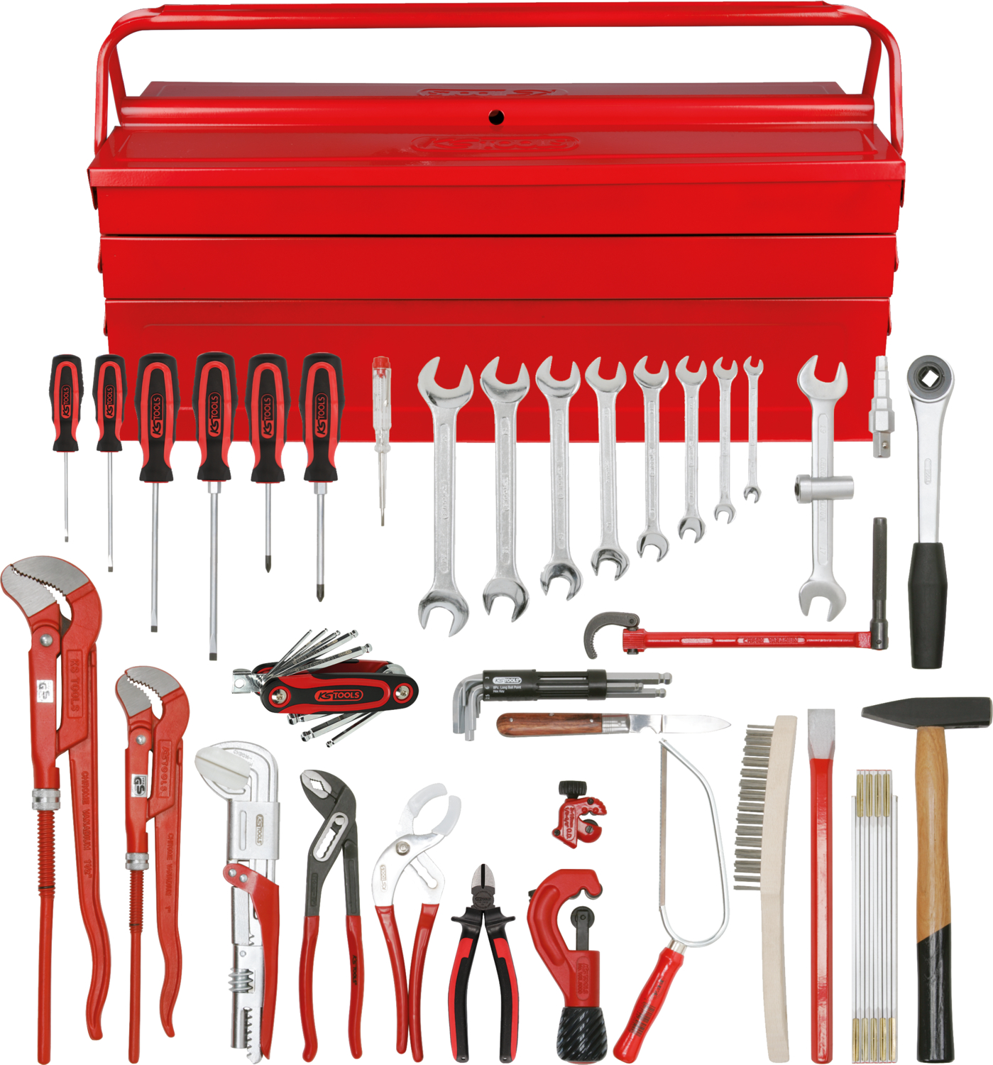 KS Tools Sanitär-Basic Werkzeug-Satz, in Metallkiste, 34-tlg