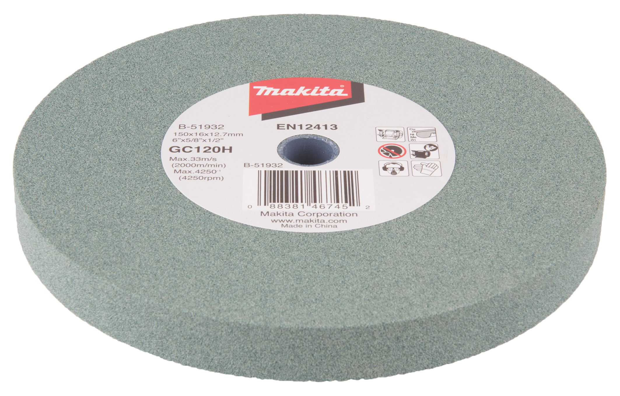 Makita Schleifstein GC120H150, 150 x 16 x 12,7 mm - B-51932