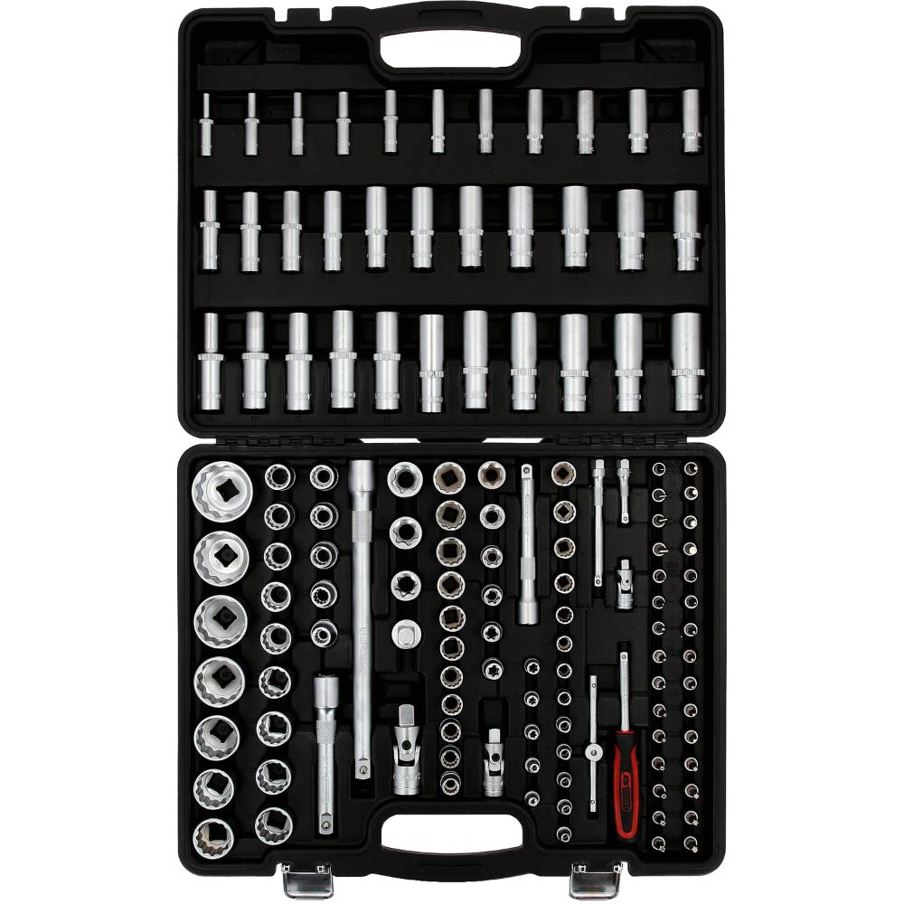 KS Tools 1/4 Zoll+3/8 Zoll+1/2 Zoll Steckschlüssel-Satz, 133-tlg