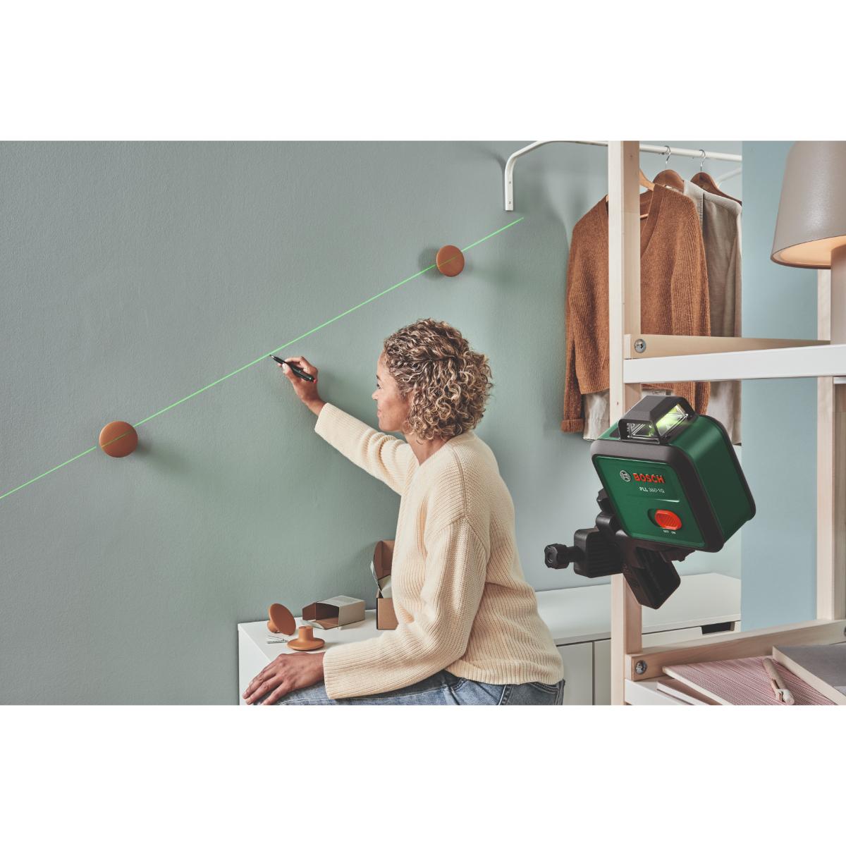 Bosch Linienlaser PLL 360-1G, 1 x Akku BA 3.6V 2.0Ah