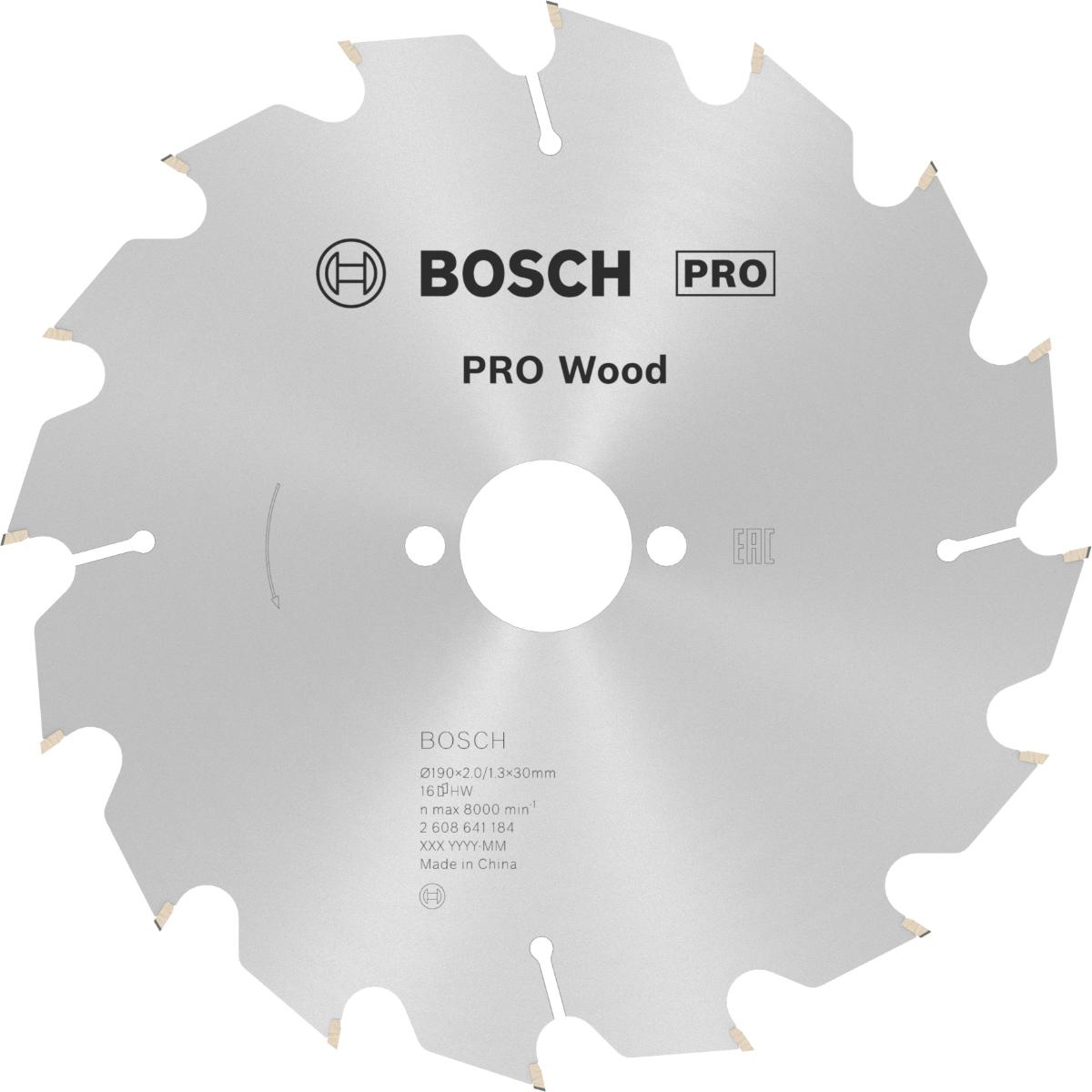 Bosch PRO Kreissägeblatt Optiline Wood für Handkreissägen ø 190 mm, 30 mm Bohrung