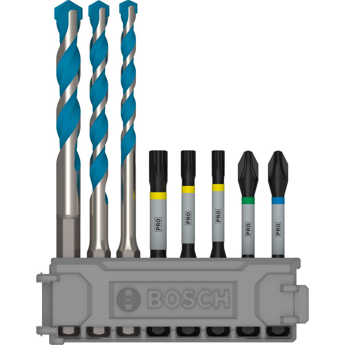 Bosch PRO Impact Control Schrauberbitpack, 8-teilig, gemischt mit Mehrzweckbohrer
