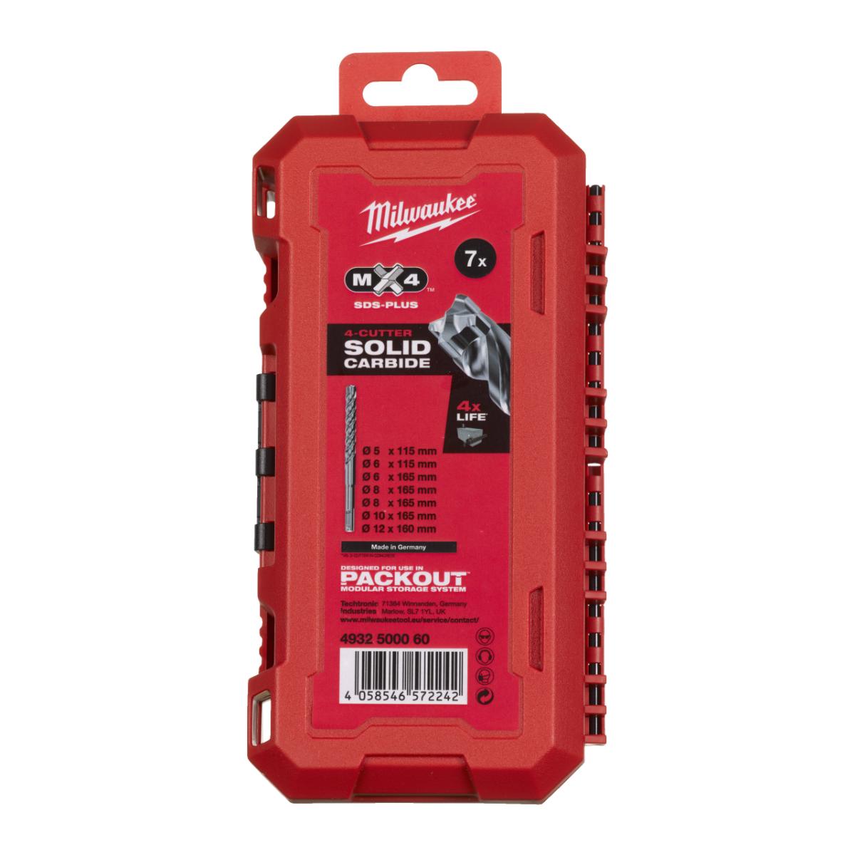 Milwaukee Hammerbohrerkassette 7-teiliges Set MX4 SDS-Plus
