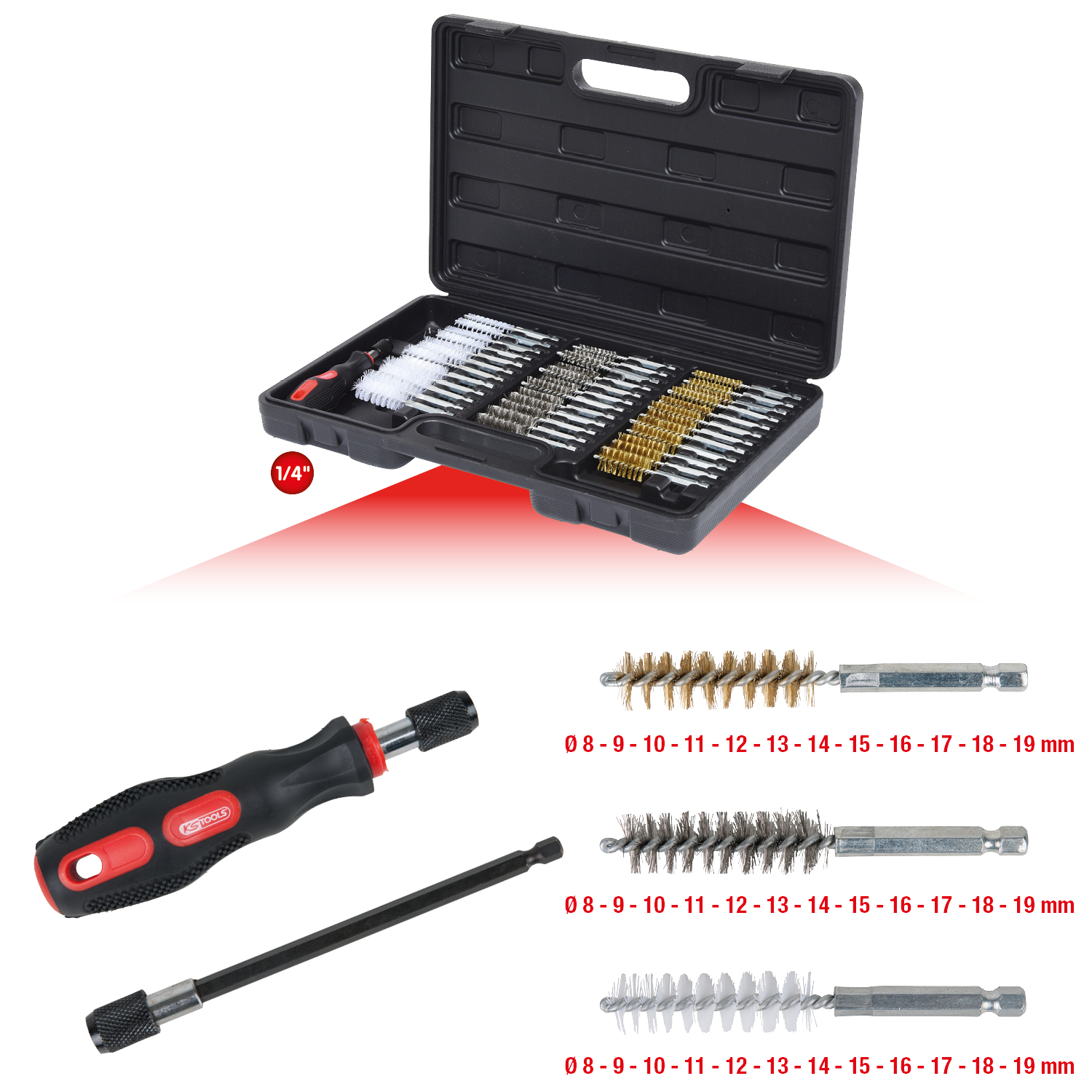 KS Tools MASTER Reinigungs-Bürsten-Satz, 38-tlg