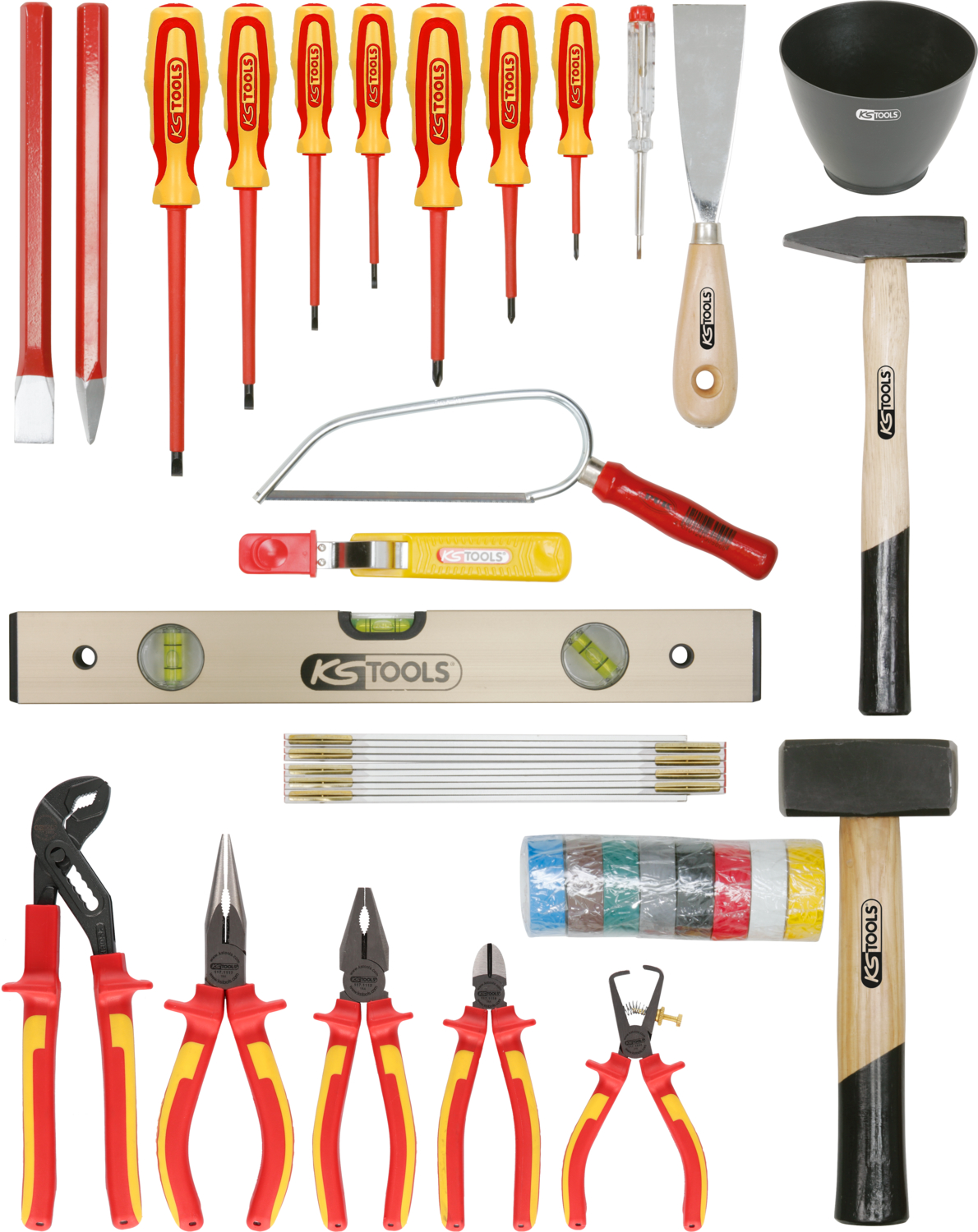 KS Tools Basic Elektriker-Werkzeugkoffer, Rinderlederkoffer, 30-tlg