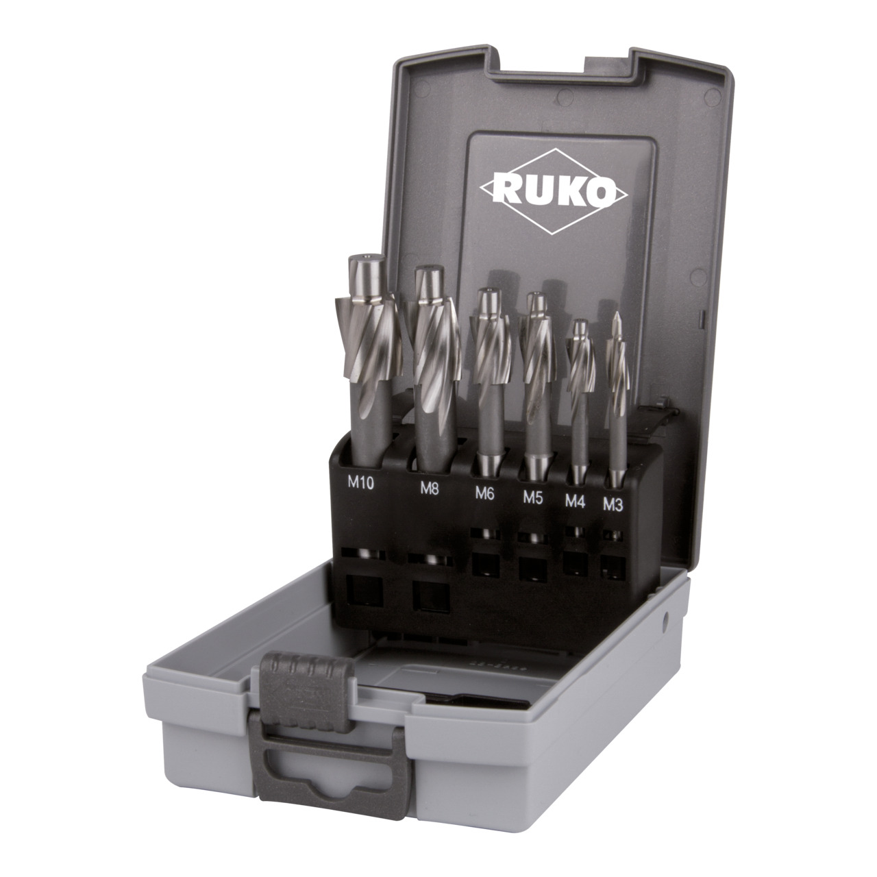 RUKO Flachsenker-Satz DIN 373 HSS Gütegrad mittel für Durchgangsloch - 6-tlg.