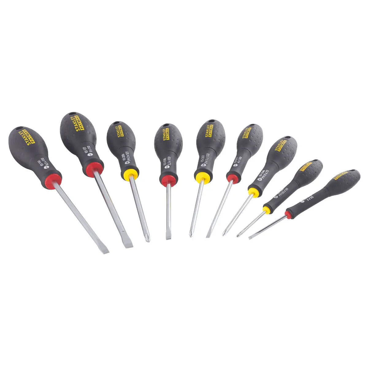 STANLEY FATMAX Schraubendreher-Set 10-teilig m. Spannungsprüfer im Koffer Schl. Phillips