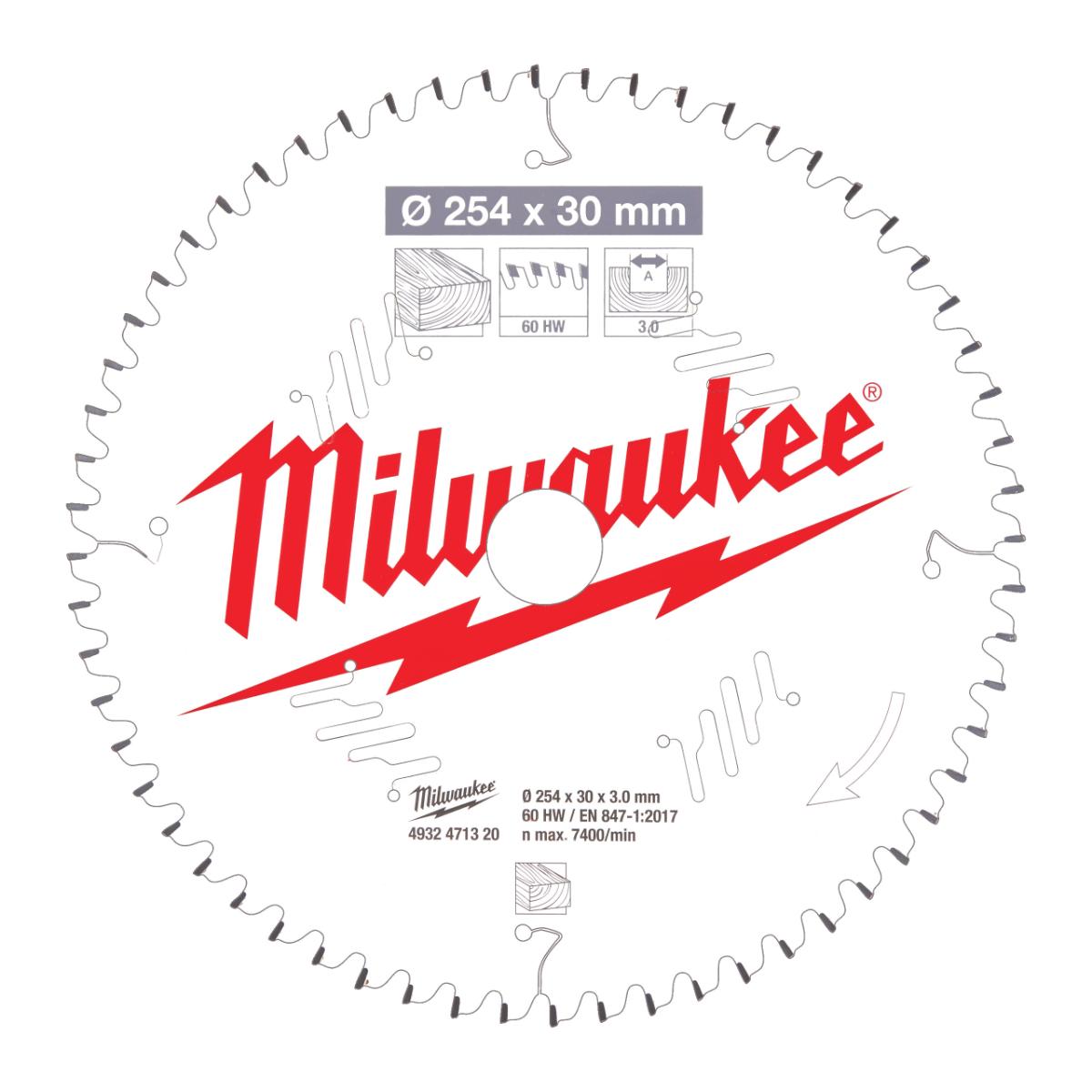 Milwaukee - Kreissägeblatt für Kapp- u. Gehrungssäge 254mm x 30mm x 3.0mm - 60 Zähne ATP