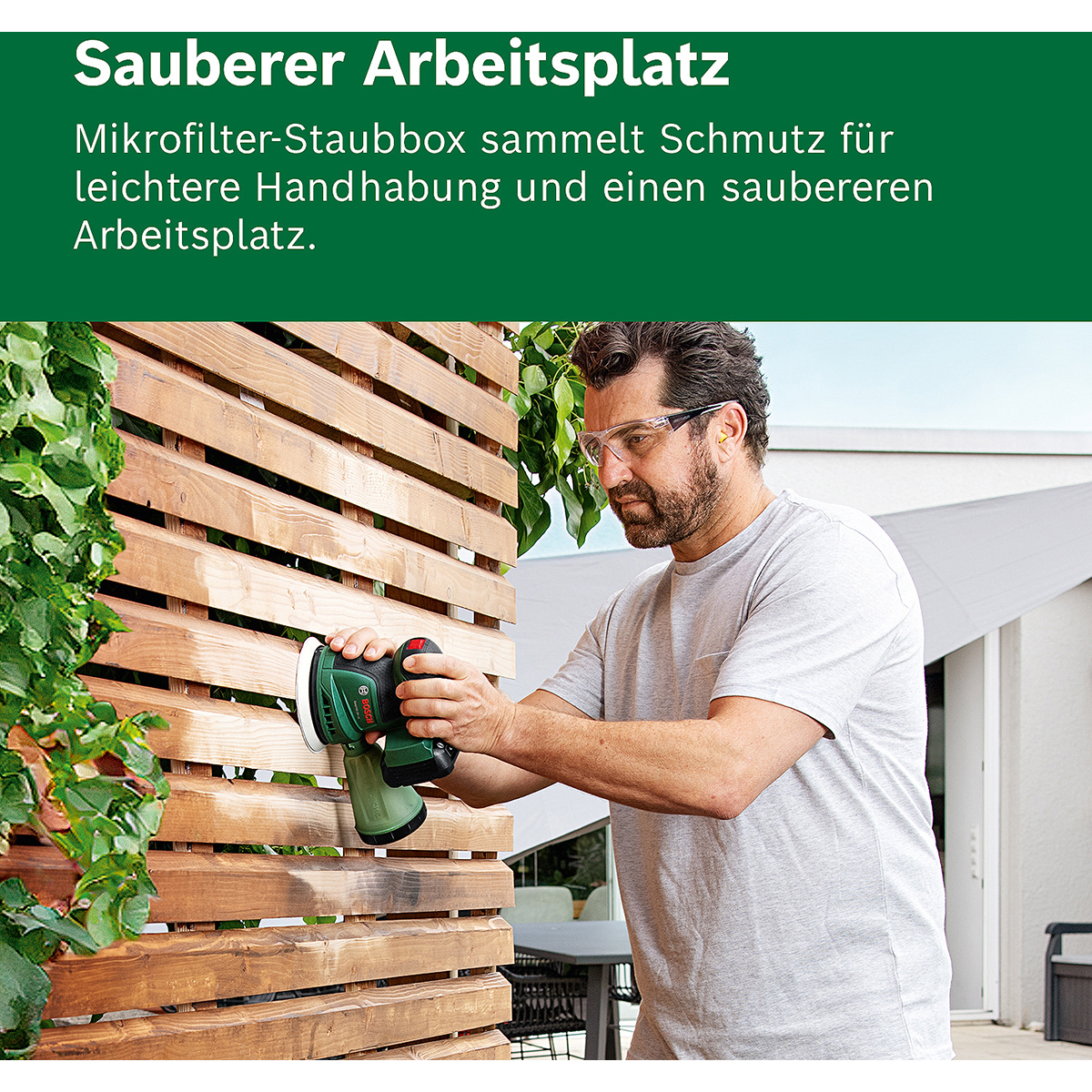 Bosch Akku-Exzenterschleifer EasyOrbit 18V-10, 1 x Akku PBA 18V 2.0Ah
