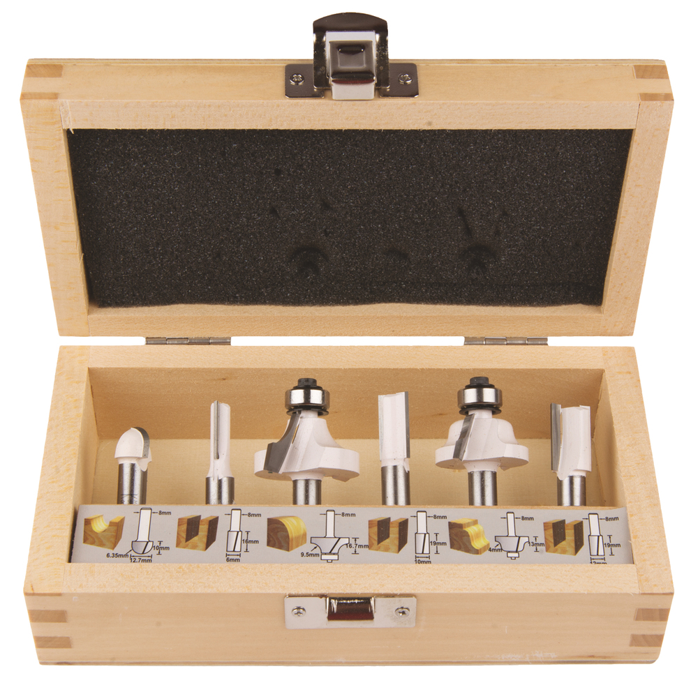 Makita Fräser-Set 8mm, 6 Stück - 8 mm - D-53540