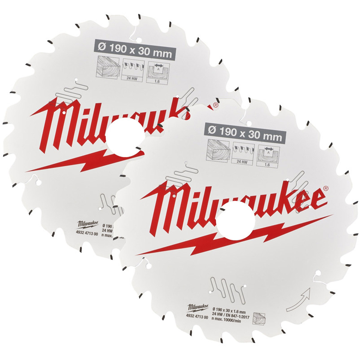 Milwaukee - Sägeblatt Twin Pack 190 x 30mm/24Z Wechselzahn - 2-teilig