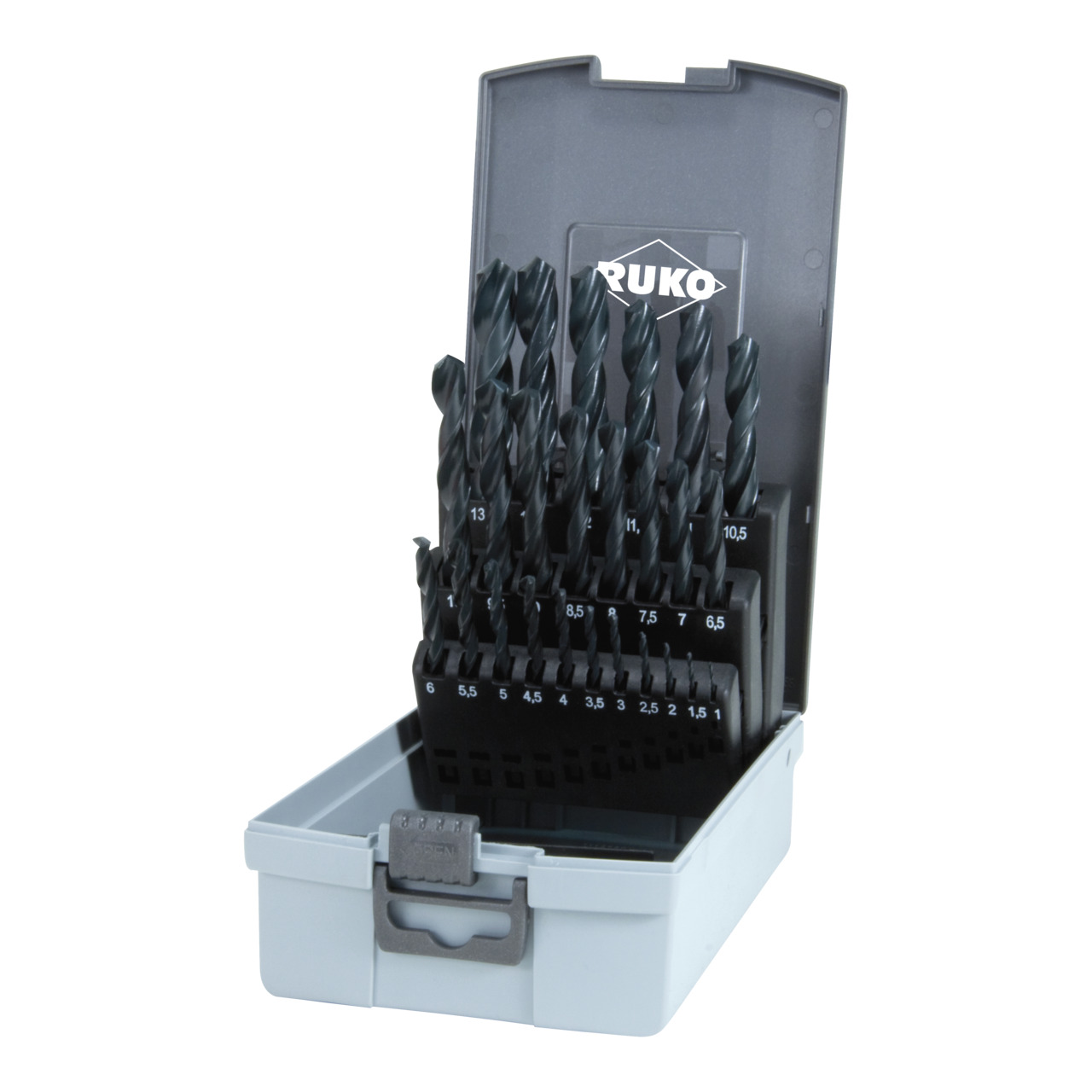 RUKO Spiralbohrer-Satz DIN 338 Typ N HSS-R - 25-tlg.
