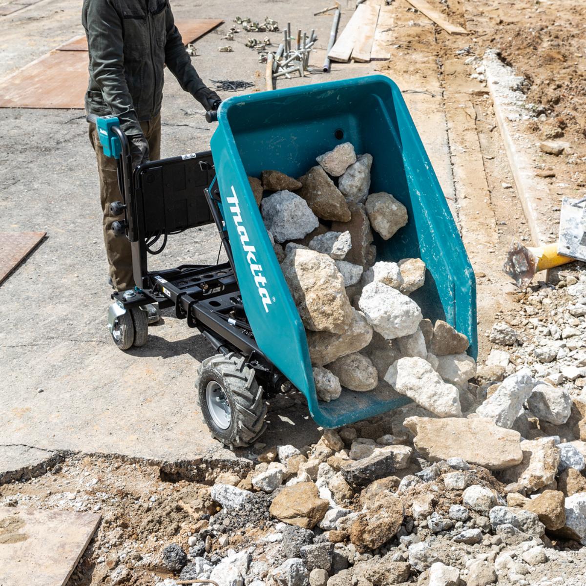Makita Akku-Schubkarre 2x18V - 300 kg - 0-1,5/3,5 km/h - DCU602Z