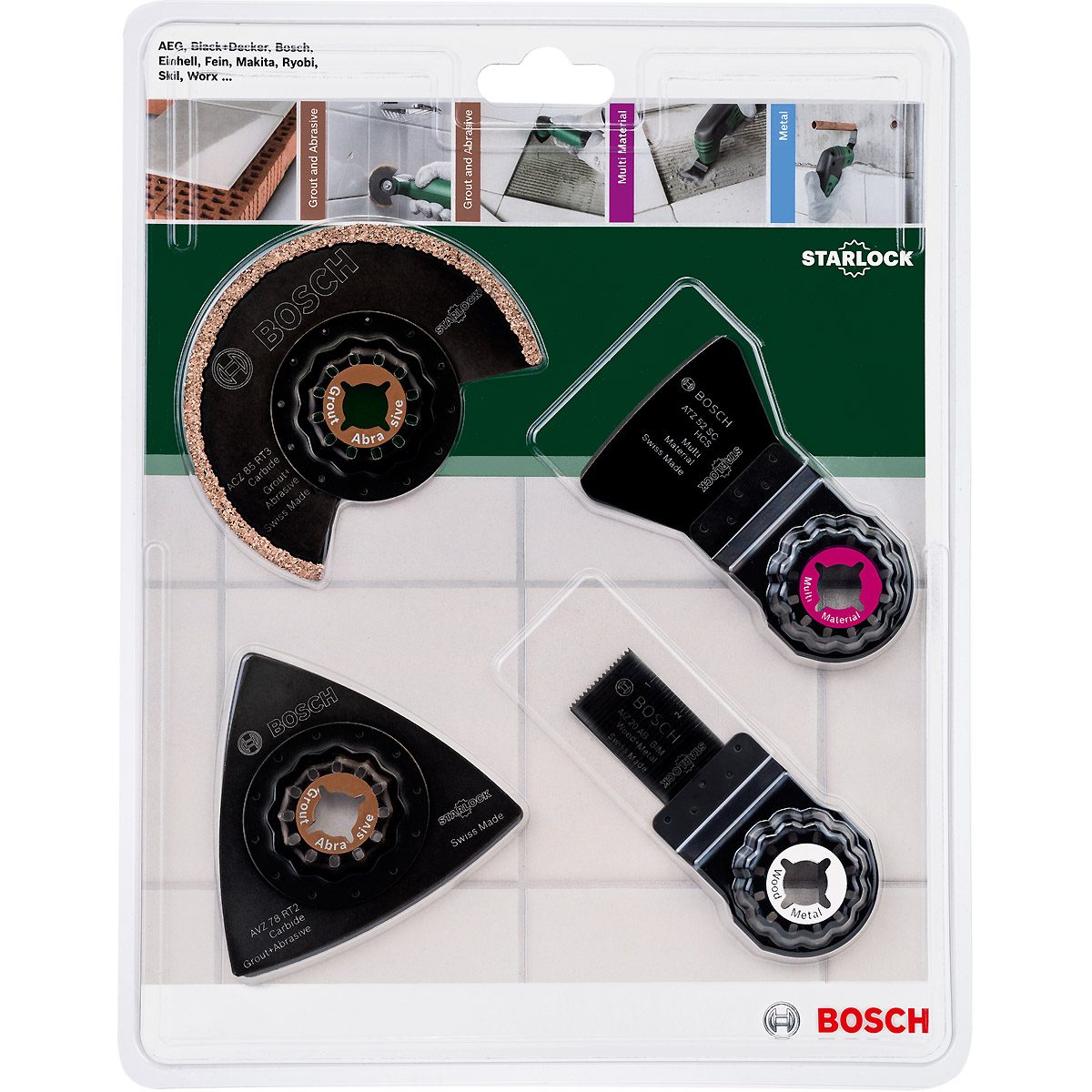 Bosch Starlock Fliesen-Set für Multifunktionswerkzeuge, 4-teilig