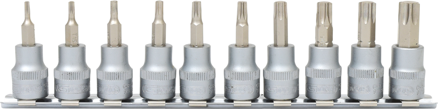 KS Tools 3/8" Bit-Stecknuss-Satz Torx, 10-tlg, T10-T55