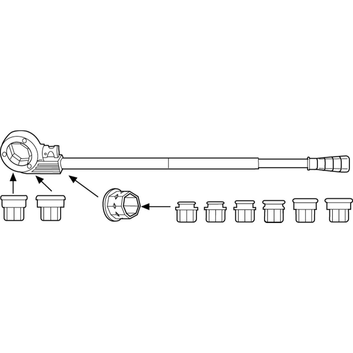 ROTHENBERGER SUPER CUT-Set, Ratschen-Gewindeschneidkluppe,BSPT R, 3/8"-1/2"-3/4"-1"-1.1/4" im Koffer