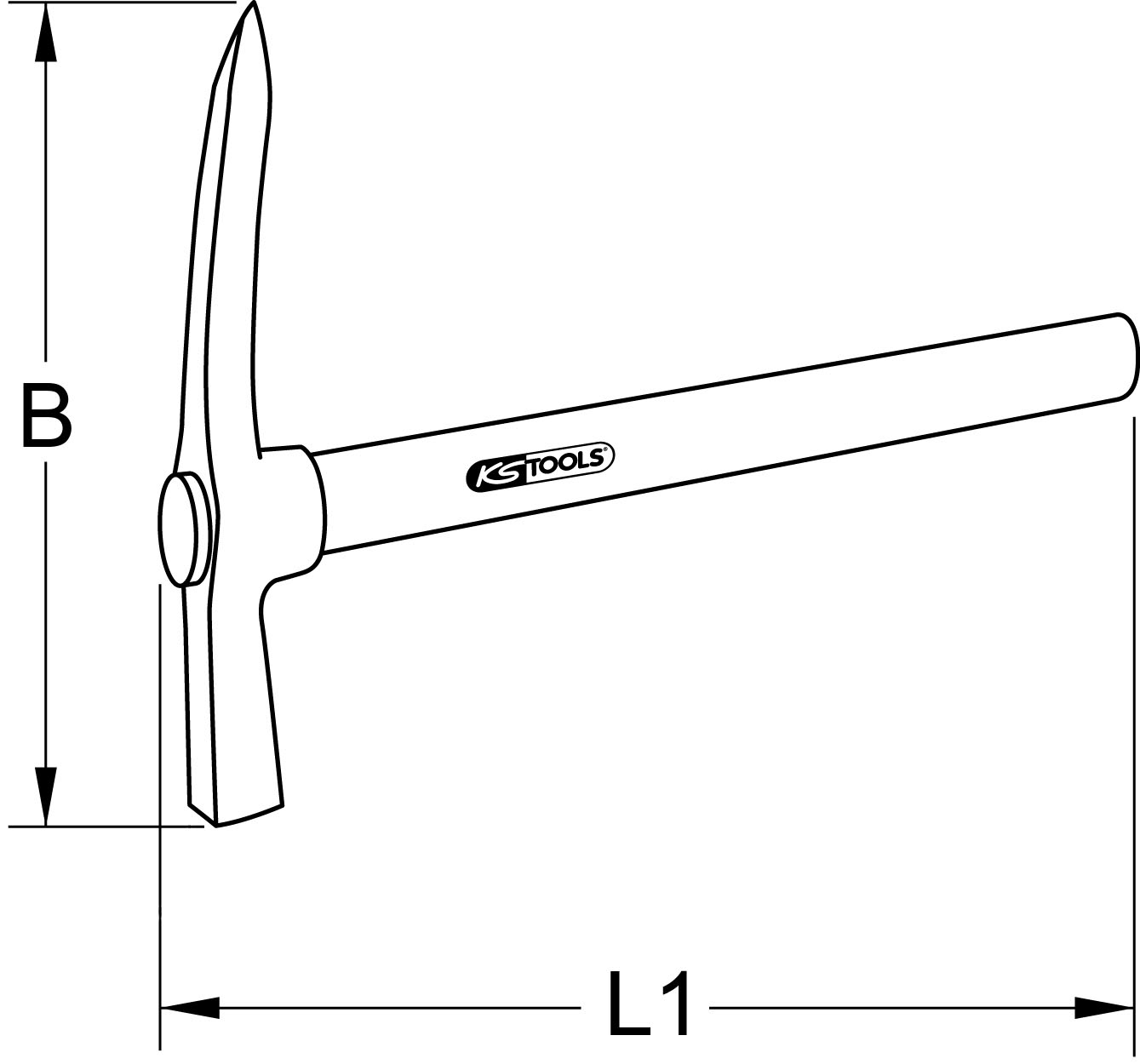KS Tools BRONZEplus Grubenpickel 400 mm