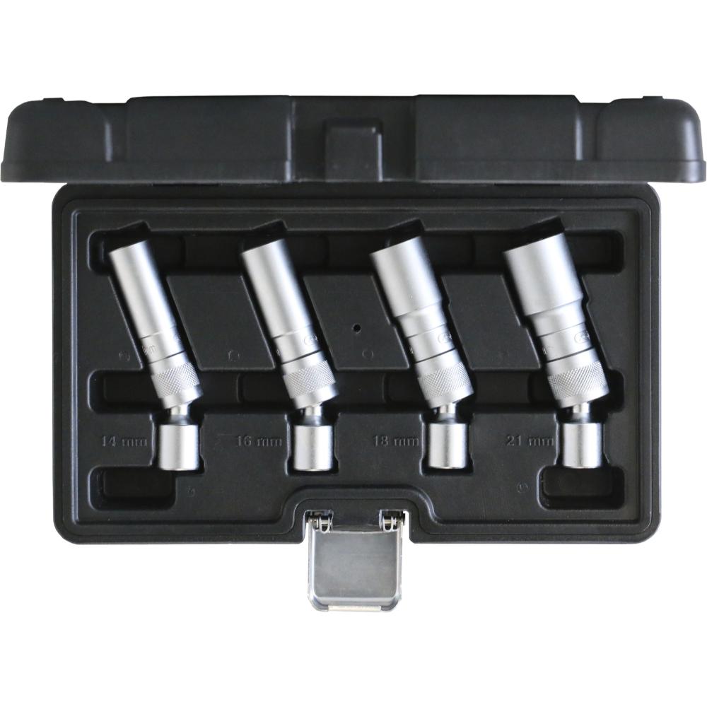 KS Tools 3/8 Zoll Zündkerzen-Stecknuss-Satz, 4-tlg, magnetisch mit Gelenk