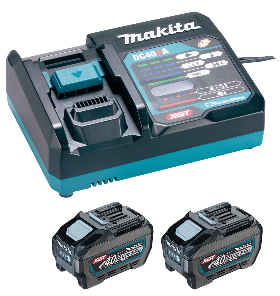Makita Power Source-Kit Li XGT 40V 5,0Ah (inkl. Schnellladegerät DC40RA + 2x Akku BL4050F)
