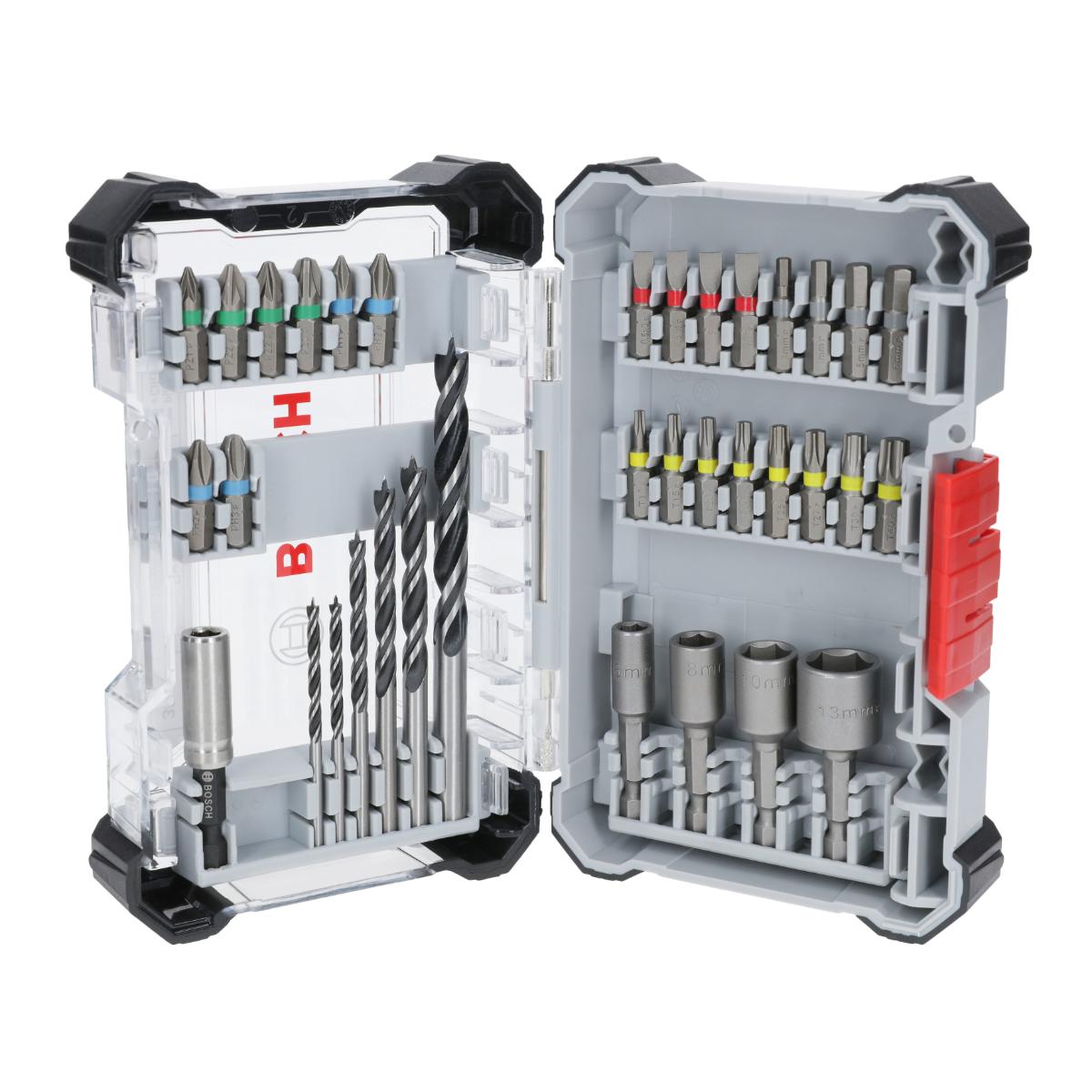 Bosch Extra Hard Schrauberbit‑ und PRO Wood Bohrer-Set,Aufsteller, 35‑teiliges Set