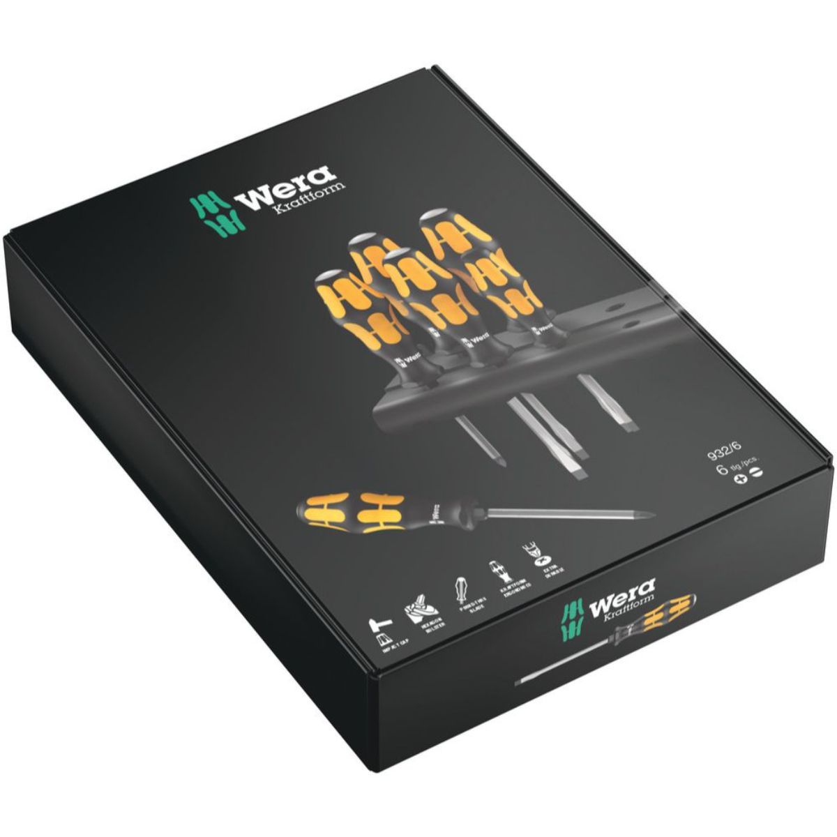 Wera 932/6 Schraubendrehersatz Kraftform Wera: Der Schraubmeißel + Rack, 6-teilig