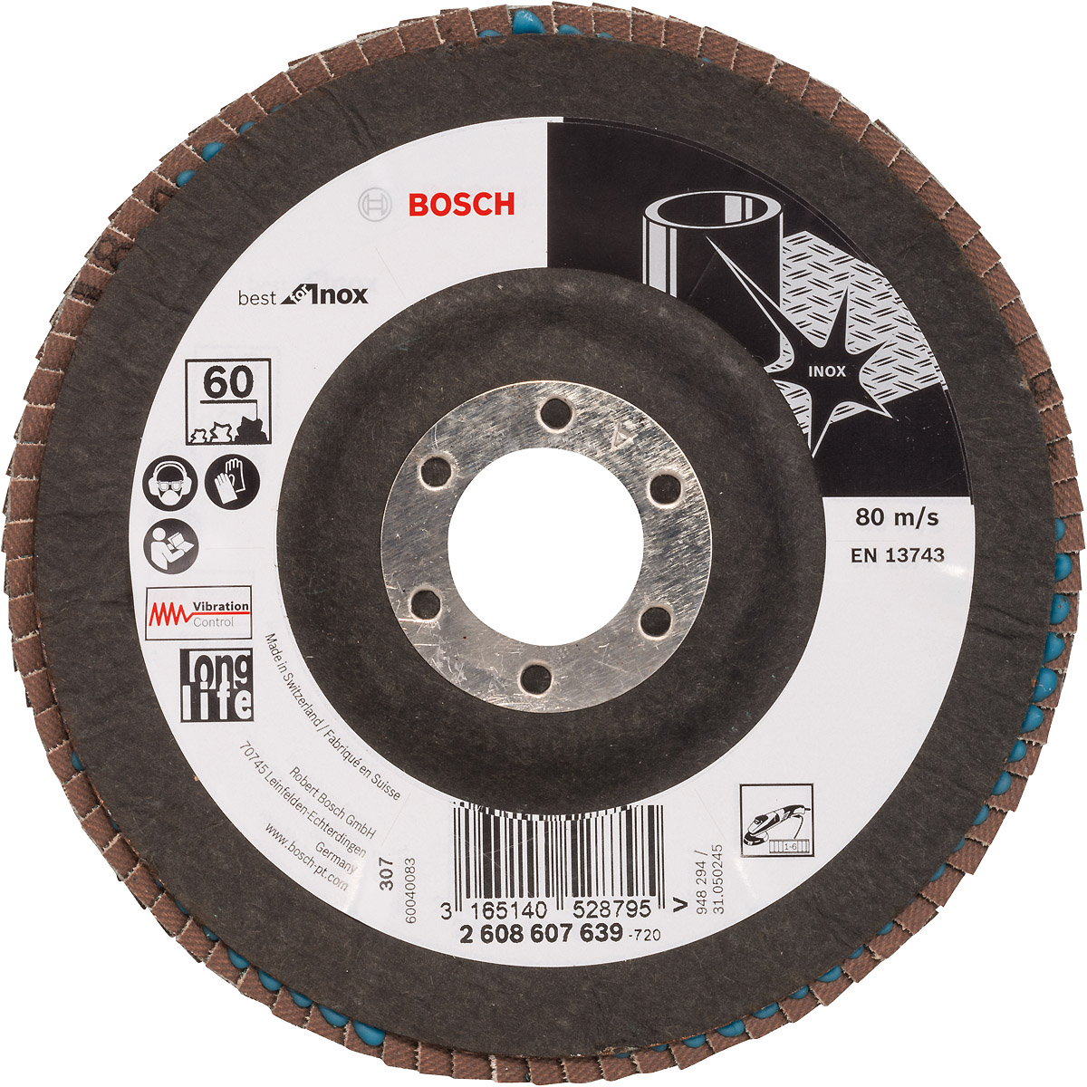 Bosch Fächerschleifscheibe X581 Best for Inox, gewinkelt, Glasgewebe
