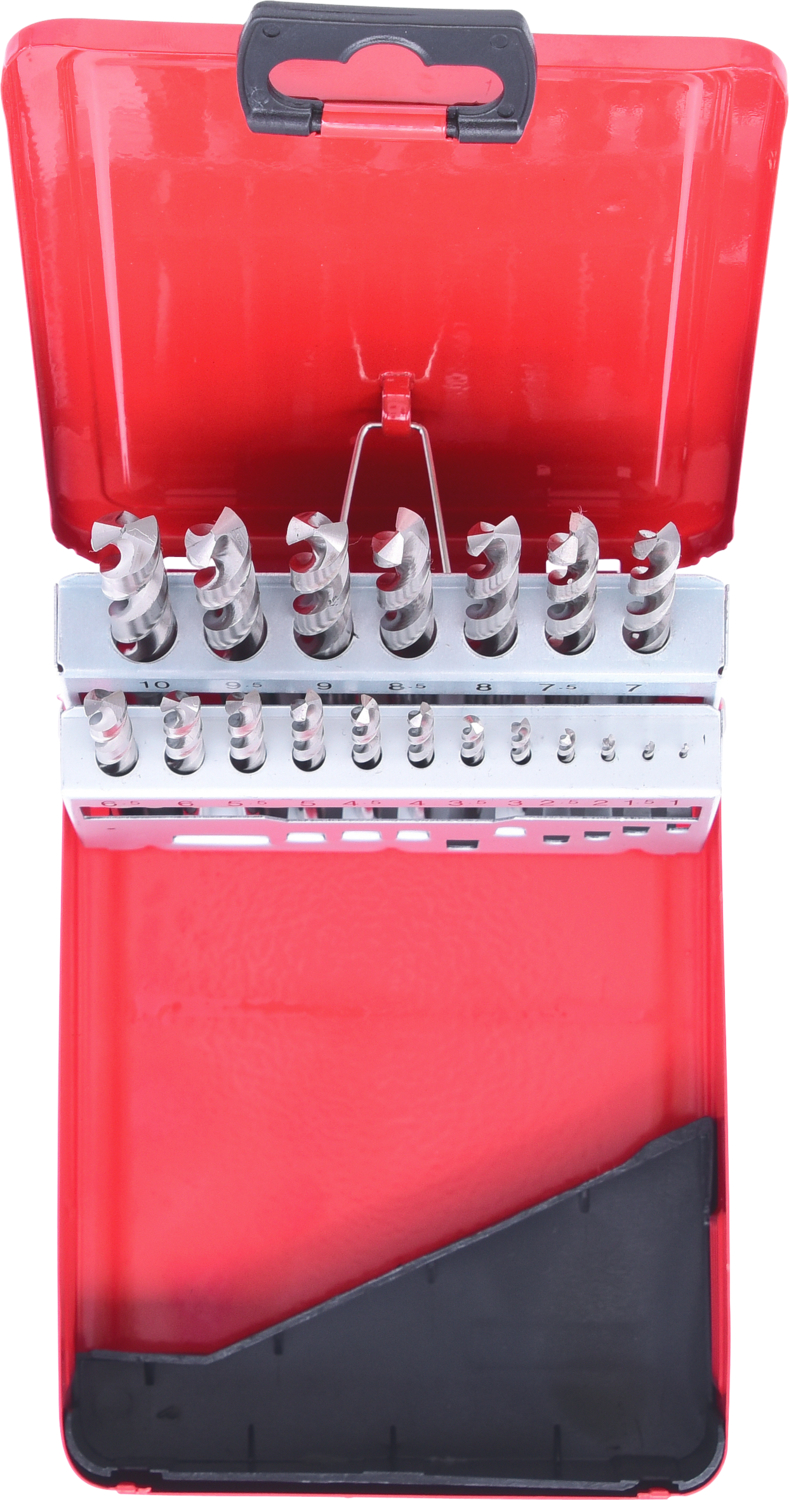 KS Tools HSS-G Spiralbohrer-Satz, Stahlblechkassette, 19-tlg 1-10mm