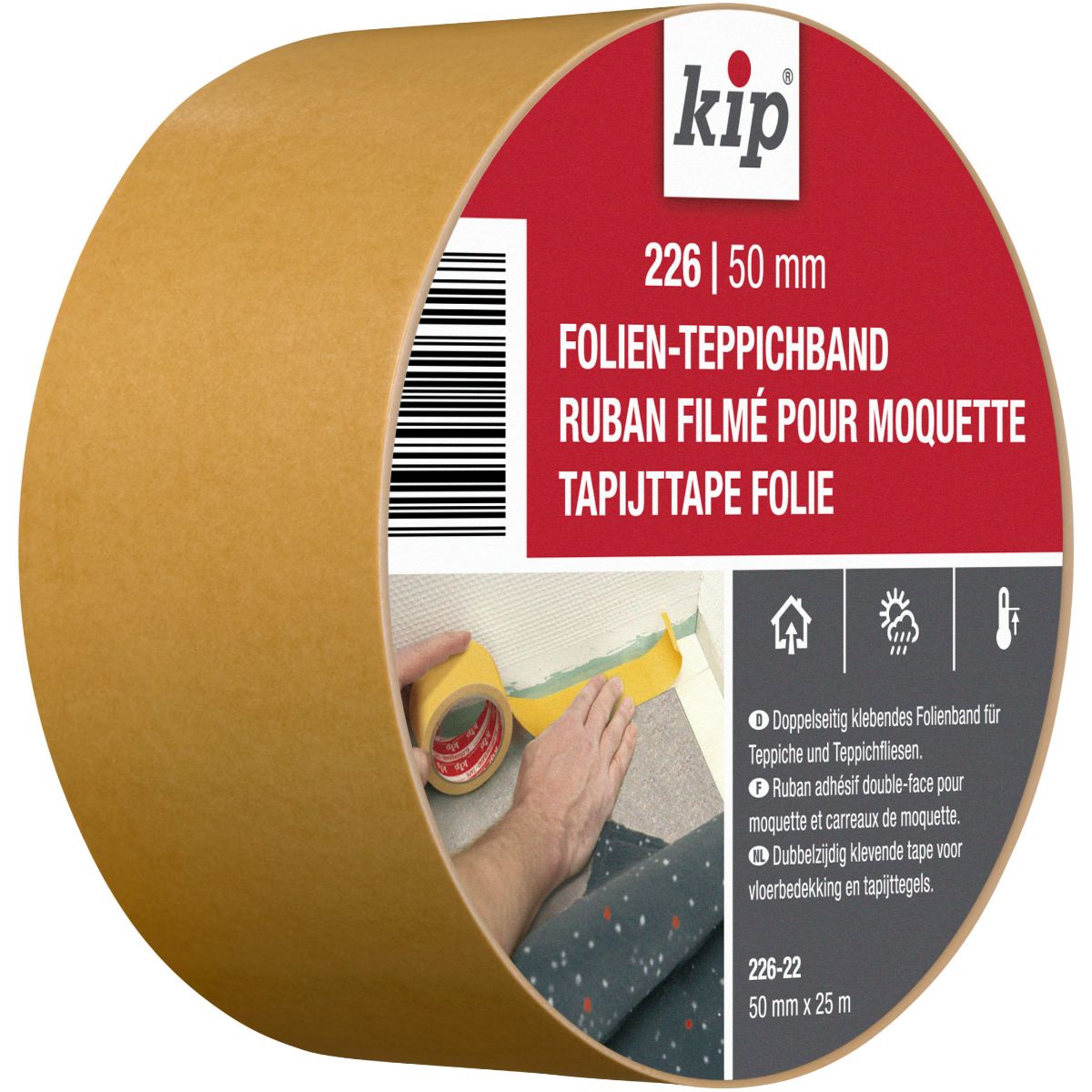 Kip 226 Folien-Teppichband 50mm x 25m