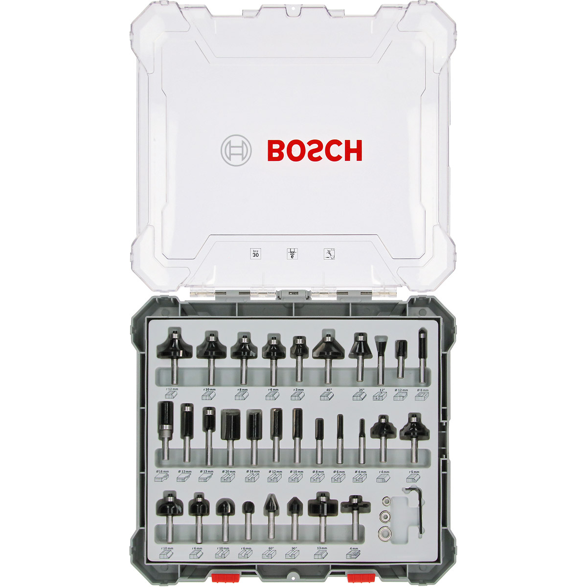 Bosch PRO Fräser-Set, 30-teilig, 6mm Schaft