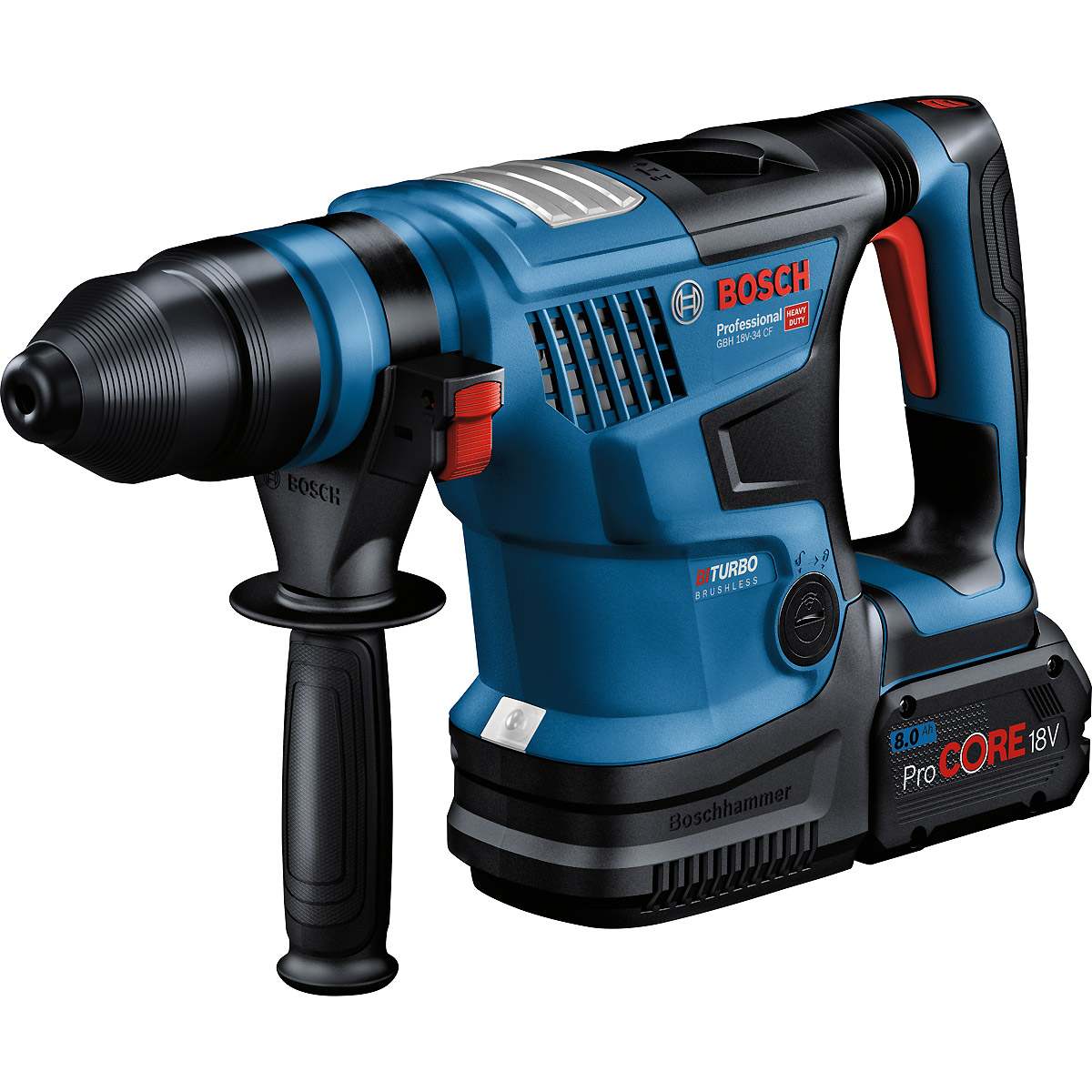 Bosch Akku-Bohrhammer BITURBO mit SDS plus GBH 18V-34 CF