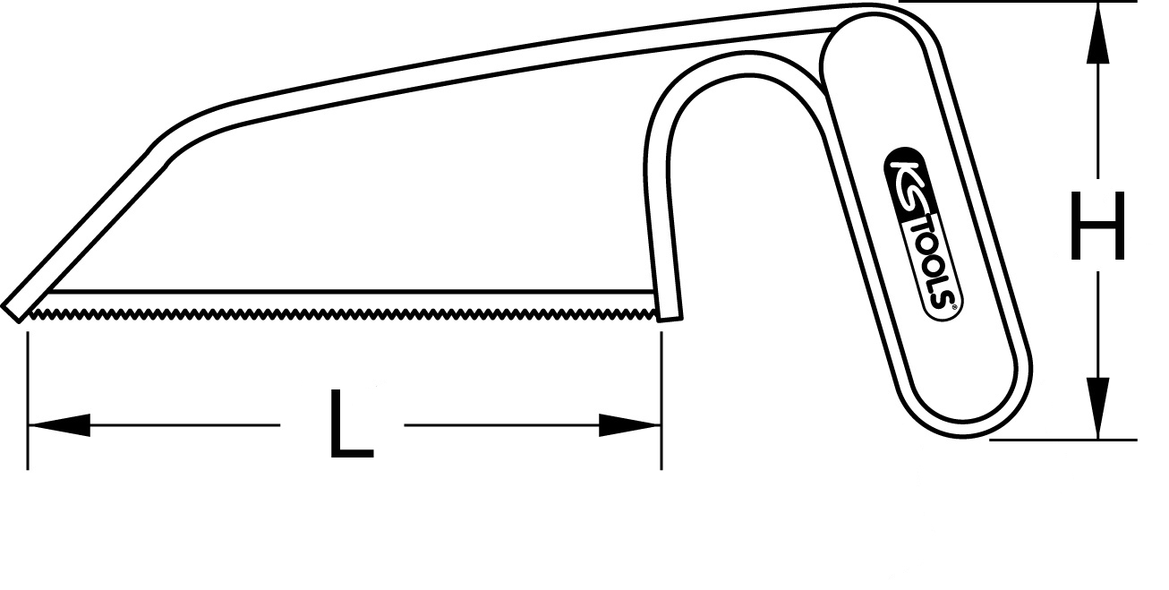 KS Tools Kleinhandsägebogen schwarz, 150mm