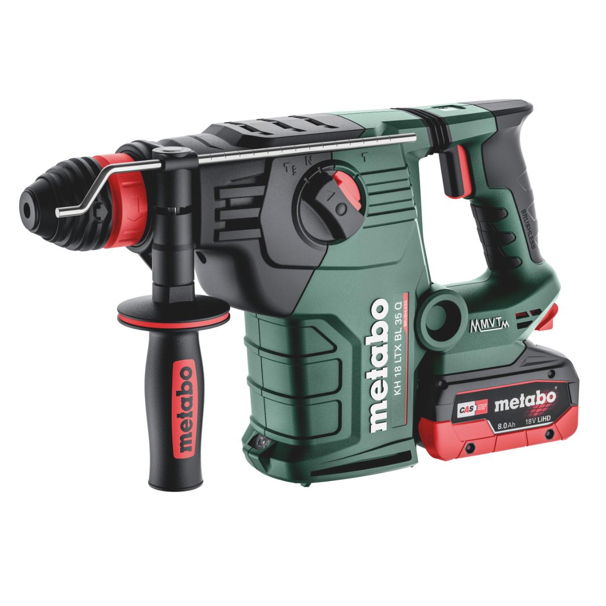 Metabo Akku-Kombihammer KH 18 LTX BL 35 Q - 2x 8,0 Ah, ASC 145, metaBOX 185 XL